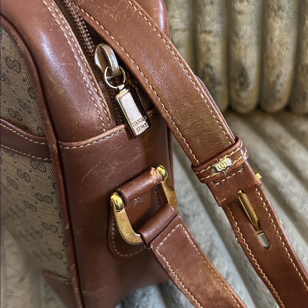 Gucci Brown/Tan Monogram Crossbody Bag - Picture 12 of 16